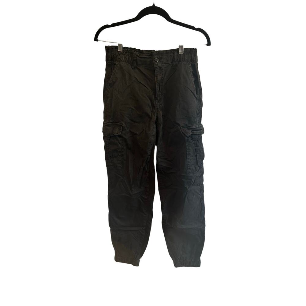 American Eagle Black Cargo Jogger Pants 4 Long